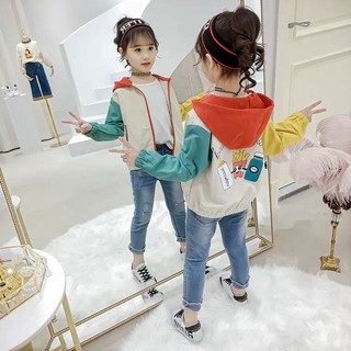 Áo Khoác Có Mũ Trùm Thời Trang Mùa Xuân Thu Hàn Quốc Dành Cho Bé Gái