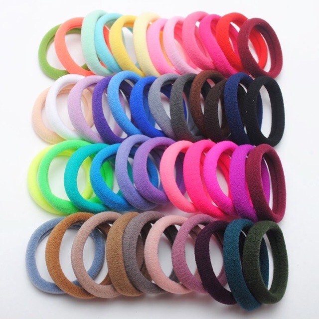 Sét 100 Dây Chun Buộc Tóc Nhiều Màu Túi Gấu