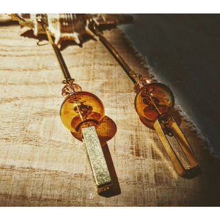 MUOJ - Bông Tai Quả Cầu Thủy Tinh Vàng TT10- MUOJ - Phong Cách Retro (kèm video và ảnh tự chụp)