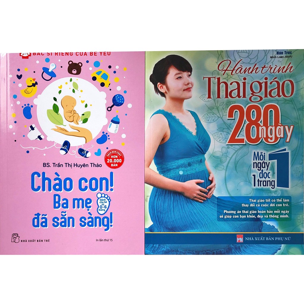 Sách - Combo Chào Con Ba Mẹ Đã Sẵn Sàng, Hành Trình Thai Giáo 280 Ngày