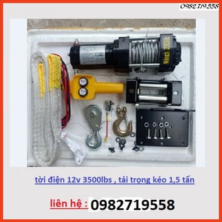 TỜI ĐIỆN 12V VÀ 2000LBS ( TRỌNG TẢI KÉO 908.KG )
