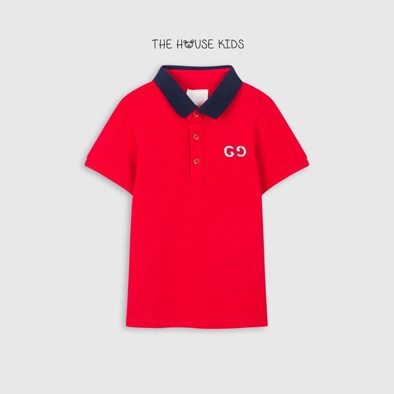 Áo Polo Bé Trai Có Cổ Áo Thun Trẻ Em Cotton Cao Cấp THE HOUSE KIDS Chữ Ngực