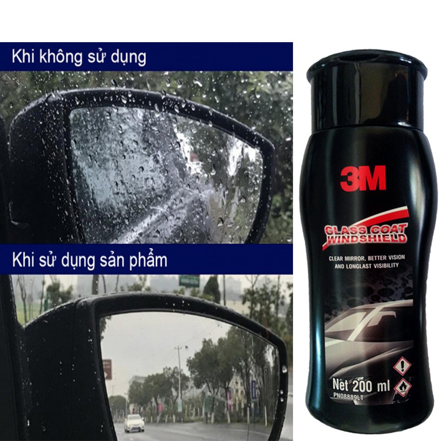 Chai Chống Bám Nước Cho Kính Ô Tô 3M 200ML 08889 LT Glass Coat Windshield