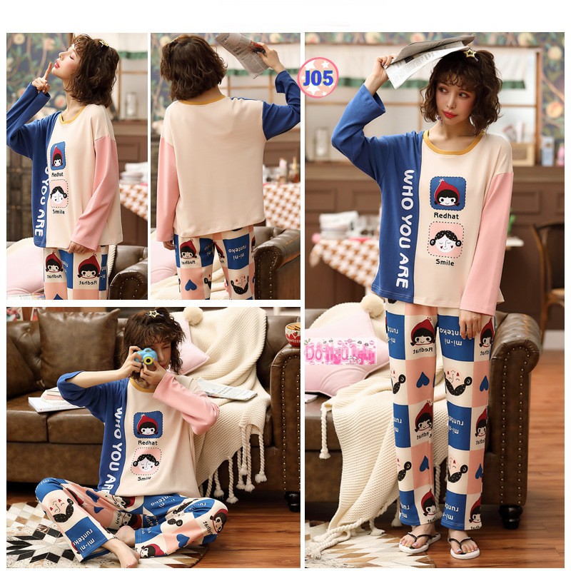 Bộ Pijama Dài Tay Mã J2 ( Cotton mềm mịn) | BigBuy360 - bigbuy360.vn