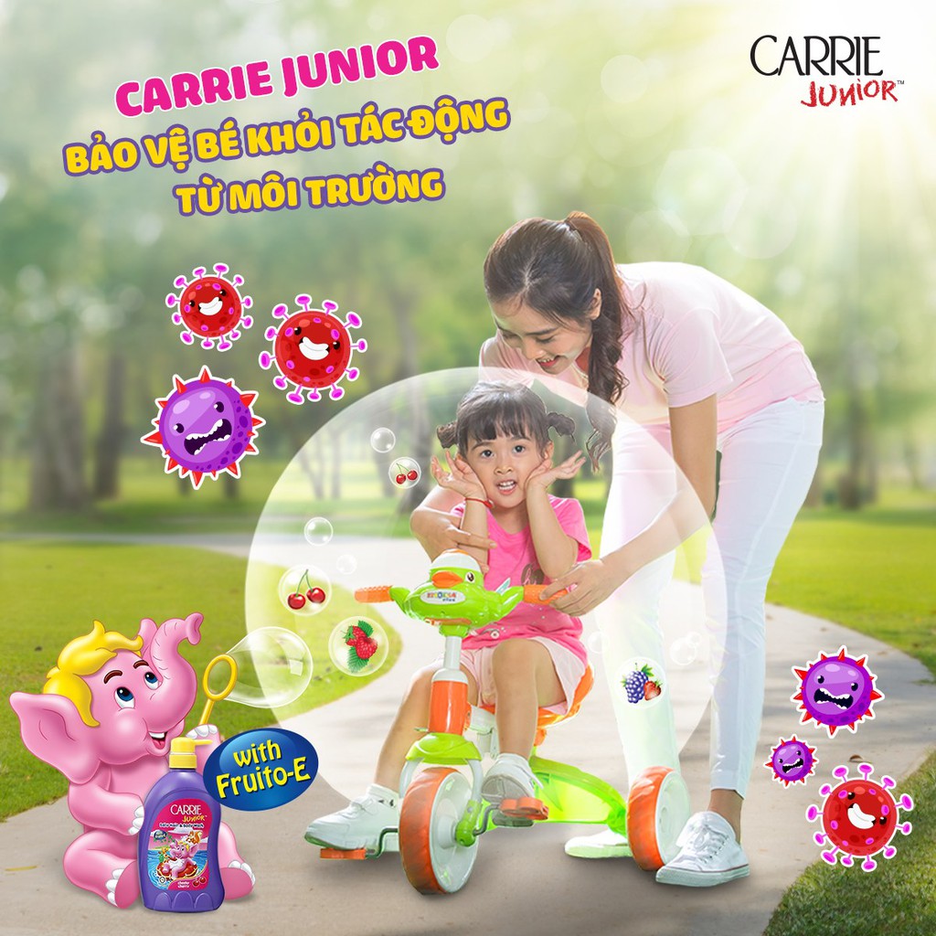 SỮA TẮM GỘI TRẺ EM 2 IN 1CARRIE JUNIOR CHAI 280g