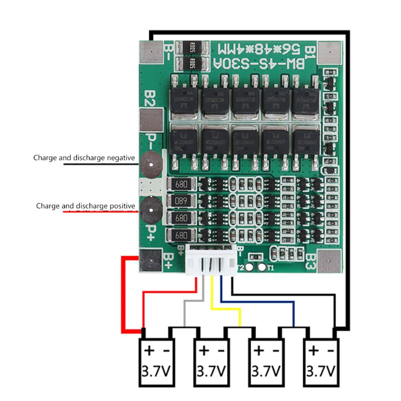 Bảng Mạch Bảo Vệ Pin Poop 4s 30a 12.8v W / Balance 3.2v Lifepo4 Life 1