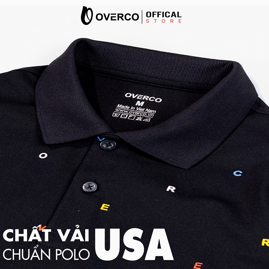 Áo Polo Nam TYPES OVERCO Họa Tiết Chữ Cái Chất Vải Cotton USA Mềm Mịn Thoáng Mát Co Giãn 4 Chiều