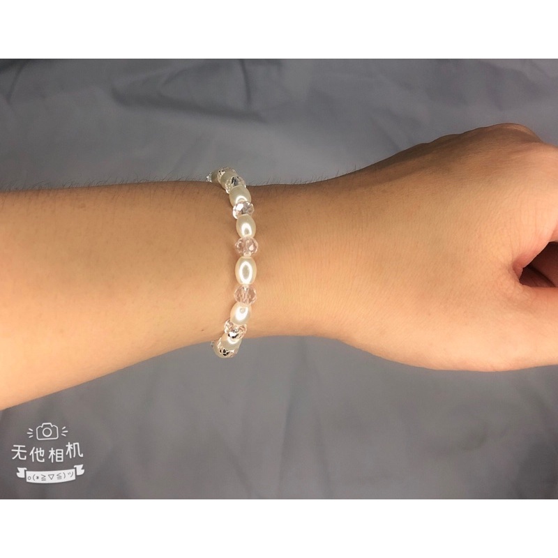 Vòng tay hoa lúa phối pha lê xinh xắn