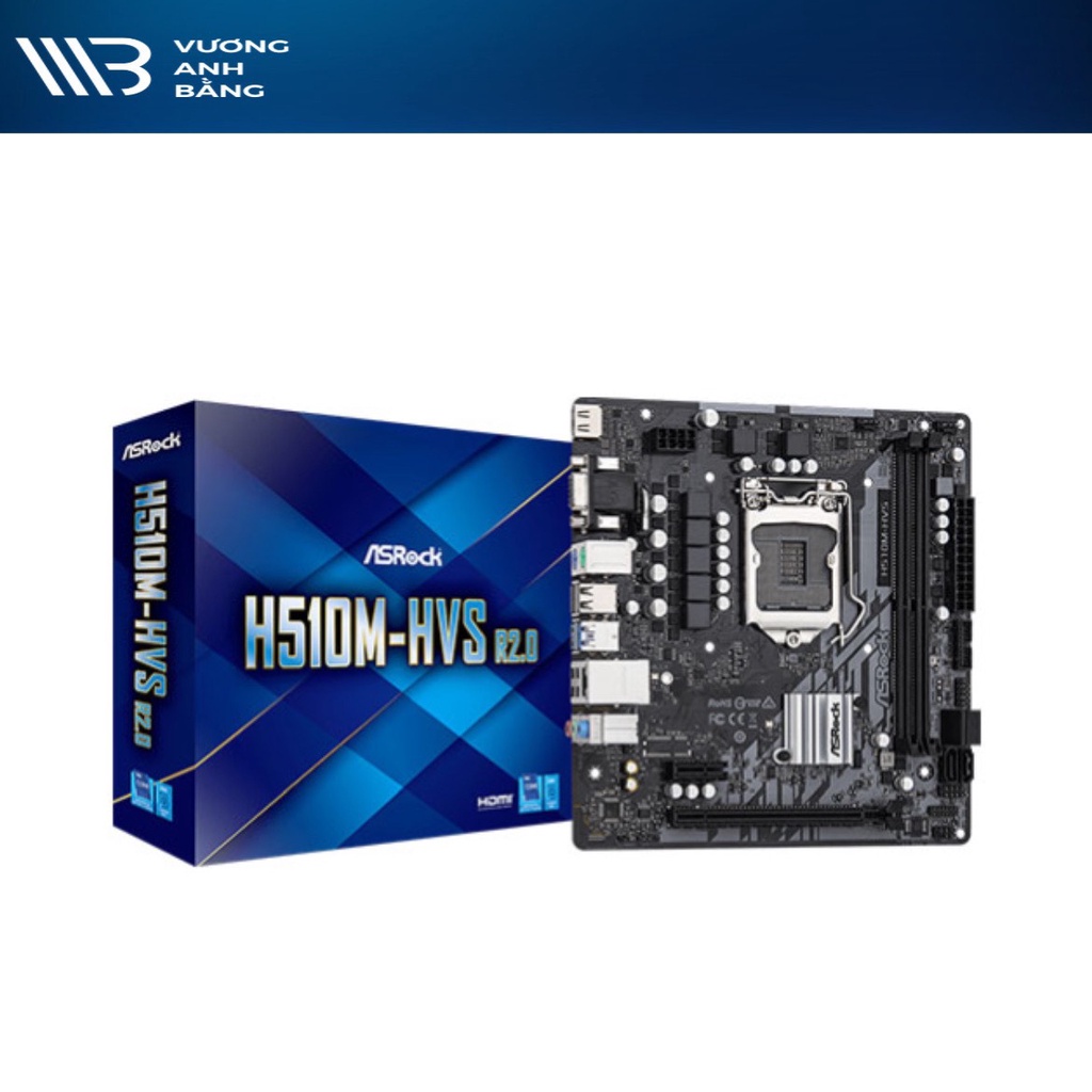 Bo mạch chủ Mainboard ASROCK H510M-HVS R2.0 - Hàng Chính Hãng