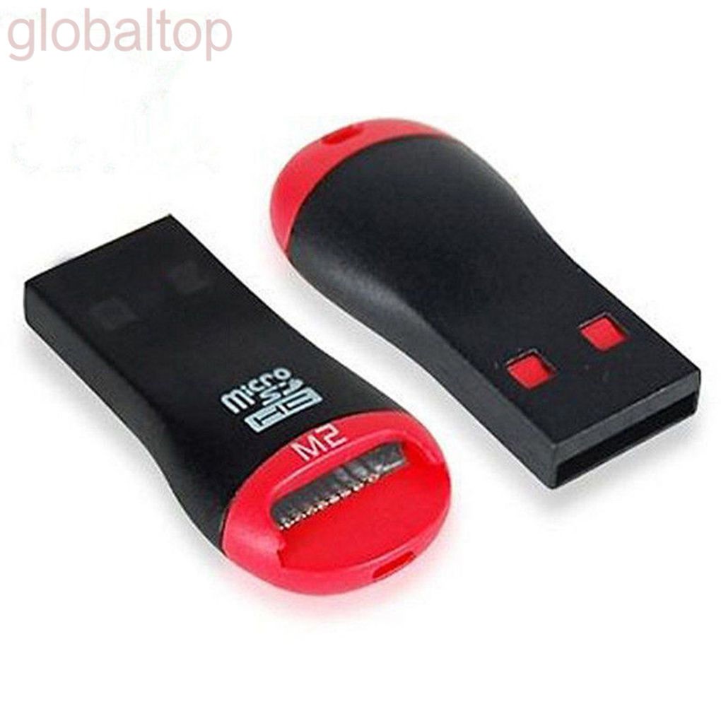 Đầu đọc thẻ nhớ mini hỗ trợ USB 2.0 có dây móc khóa chống thất lạc