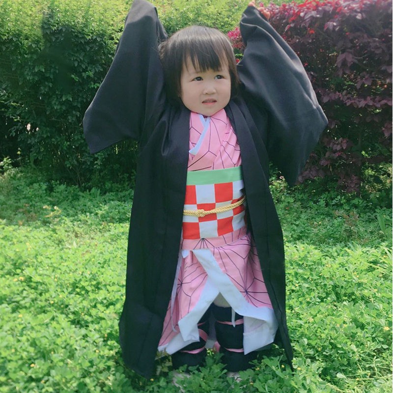 Bộ áo kimono hóa trang nhân vật Nezuko hoạt hình cho bé
