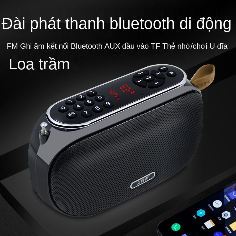 radio đa chức năng máy nghe nhạc người cao tuổi loa không dây bluetooth siêu trầm mini có thể sạc lại hát opera ghi âm