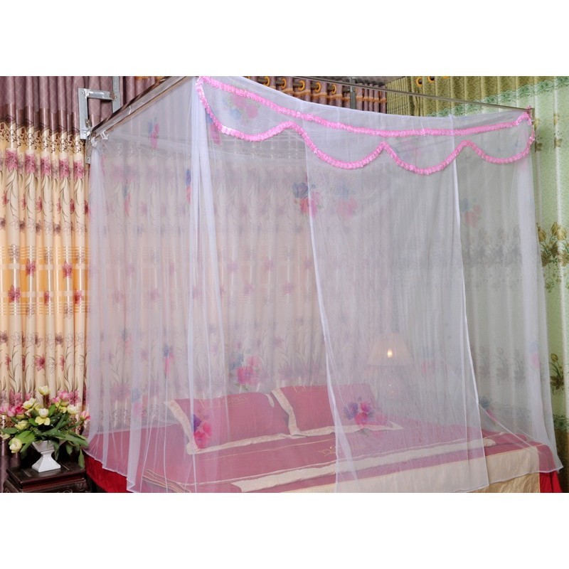 [Xả gấp] Màn tuyn hoa dây chống muỗi cao 2M màn chân cao có cửa size1m2-1m6-1m8-2mx2