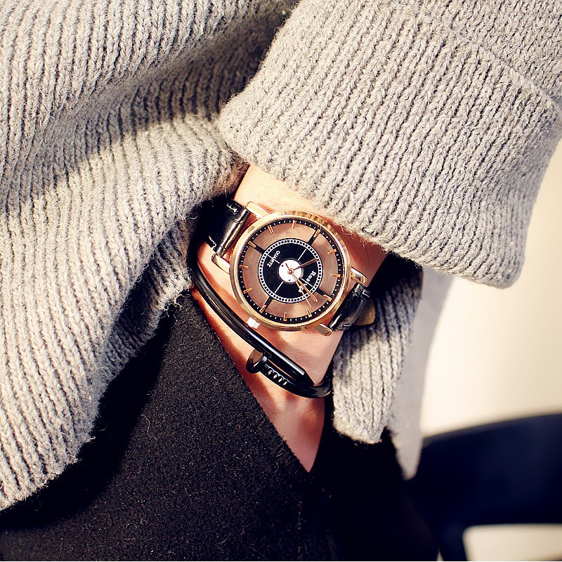 ĐỒNG HỒ NỮ ROSIVGA 1, DÂY DA, MẶT TRÒN, THIẾT KẾ NỮ TÍNH