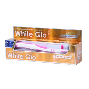 Kem đánh răng trắng răng WHITE GLO (Đỏ / Tím / Xanh / Vàng / Trắng) - kem đánh răng thơm miệng tặng kèm bàn chải