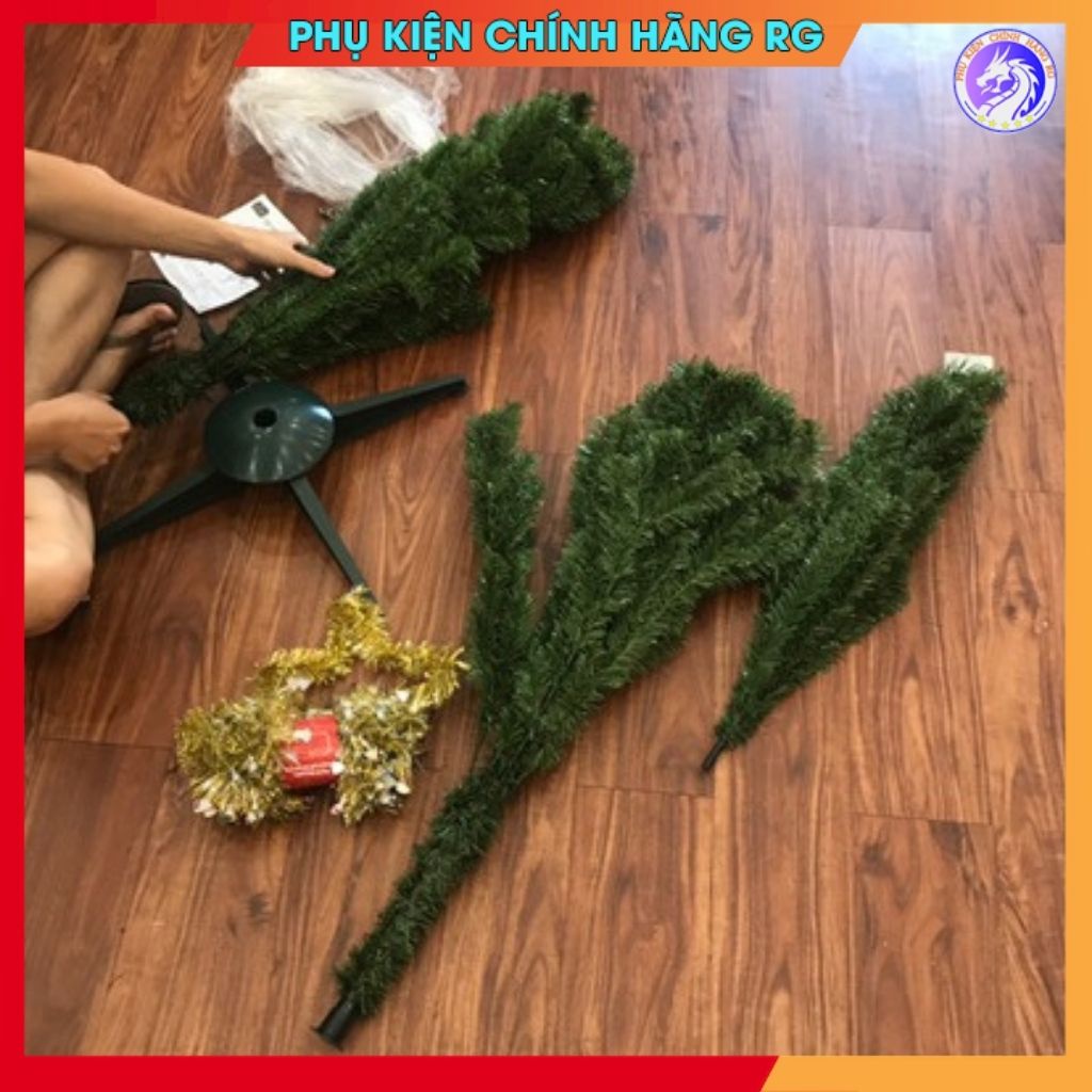 Cây thông noel 1m5 tặng ngôi sao đỉnh và dây kim tuyến cây thông trang trí giáng sinh siêu đẹp ảnh thật tự chụp