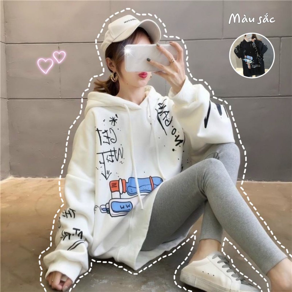 Áo khoác hoodie ❤️FREESHIP❤️ Áo hoodie nỉ unisex cho nam và nữ Freesize in thân áo và tay áo - KN4