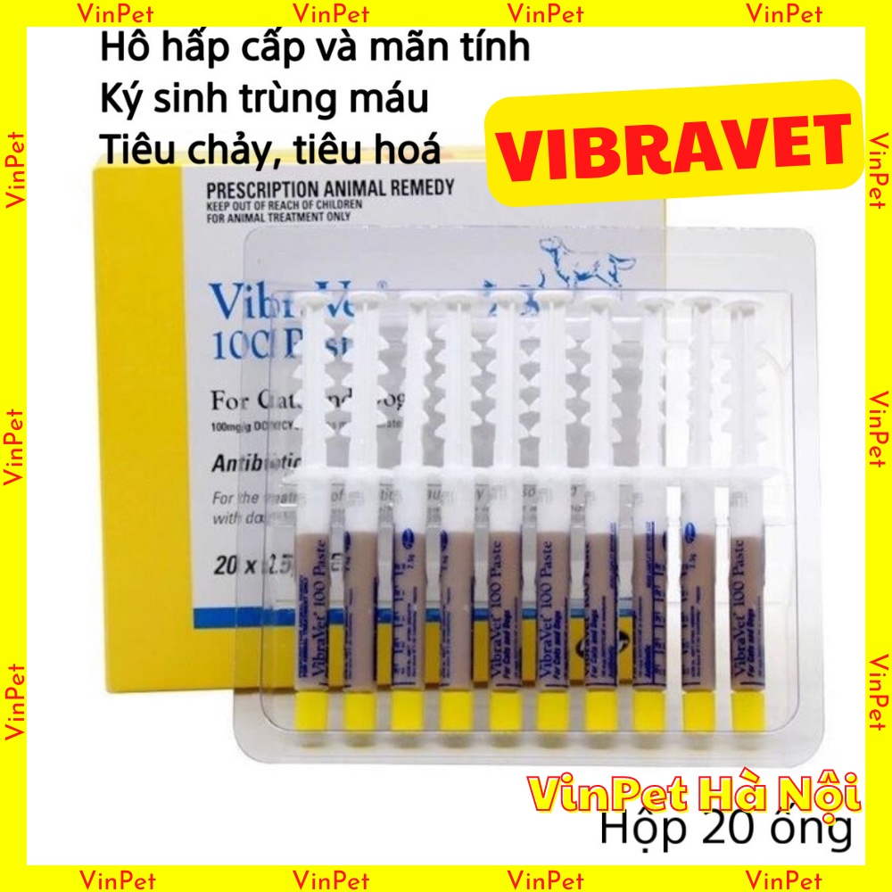 VibraVet - hỗ trợ hô hấp, tiêu hóa, ký sinh trùng máu trên chó mèo-1 TUÝP