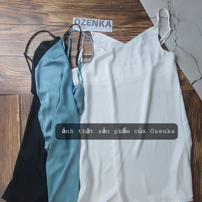 Váy ngủ lụa 2 dây cao cấp dễ thương gợi cảm OZENKA , đầm ngủ công chúa hai dây quyến rũ mát lạnh mặc nhà