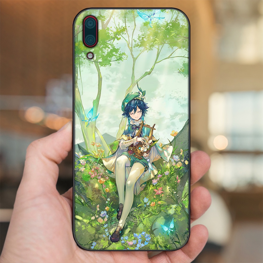 Ốp lưng Huawei Y7 Pro 2019 viền đen in hình Venti Genshin Impact