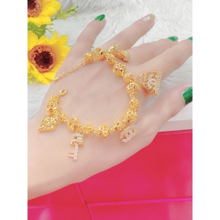 Lắc tay nữ chamr mạ 18k cao cấp