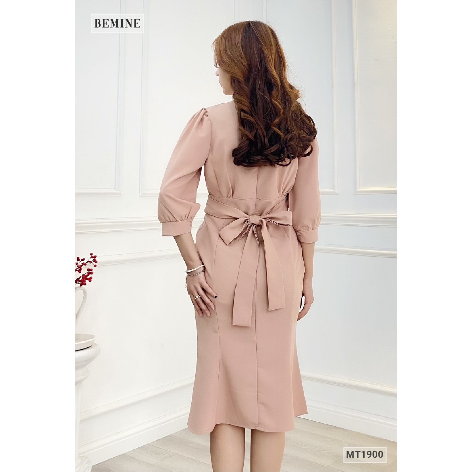 Đầm tay lỡ đuôi cá cột eo BEMINE MT1900NAU | BigBuy360 - bigbuy360.vn