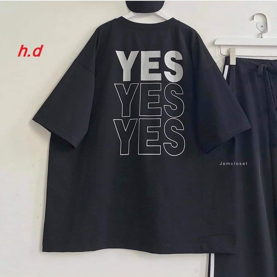 Sét áo Yes + quần 3 sọc ống rộng HDA0920