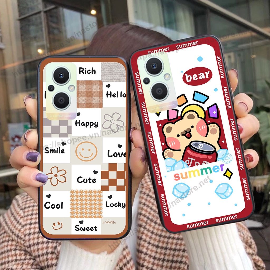 Ốp lưng Oppo Reno7 /  Reno 7Z 5G / Reno 7 trái tim hình gấu cute cá tính, giá rẻ, cực bền