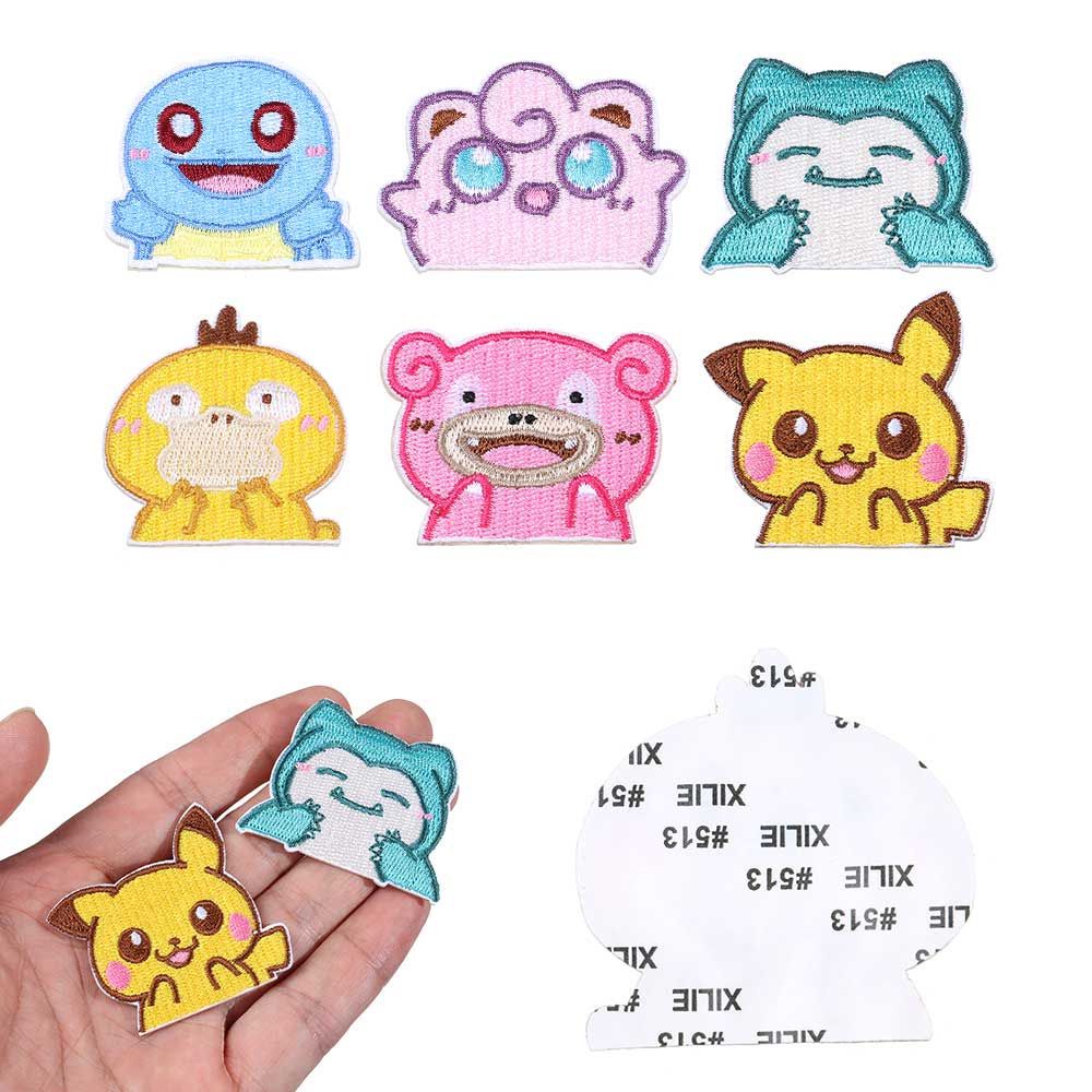 SHOUHOU Pokemon Water Bottle Stickers Anime Game Self-adhesive Patch DIY Clothes Bag Accessories Badges Patches