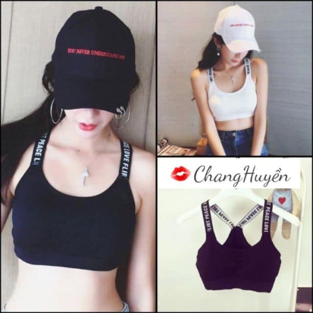 Áo bra tập gym - Bra dây chữ