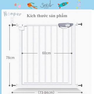 Thanh chắn cửa chặn cầu thang Honper an toàn cho bé chính hãng không khoan đục dễ dàng lắp đặt HP-926 Seed Baby
