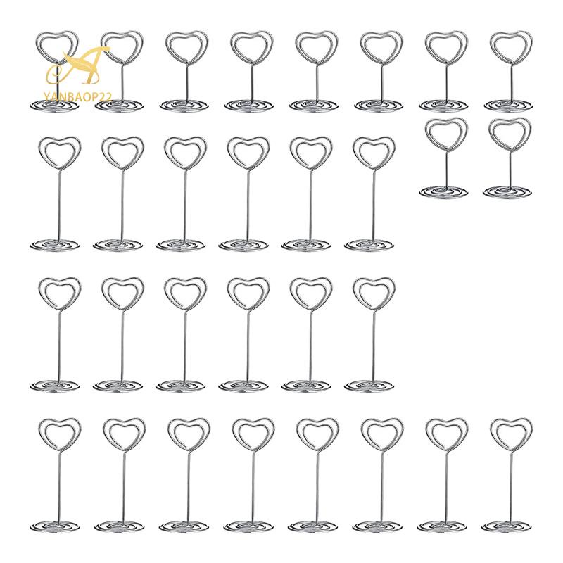 Set 30 Kẹp Giữ Thẻ Hình Trái Tim Để Bàn Trang Trí Tiệc Cưới