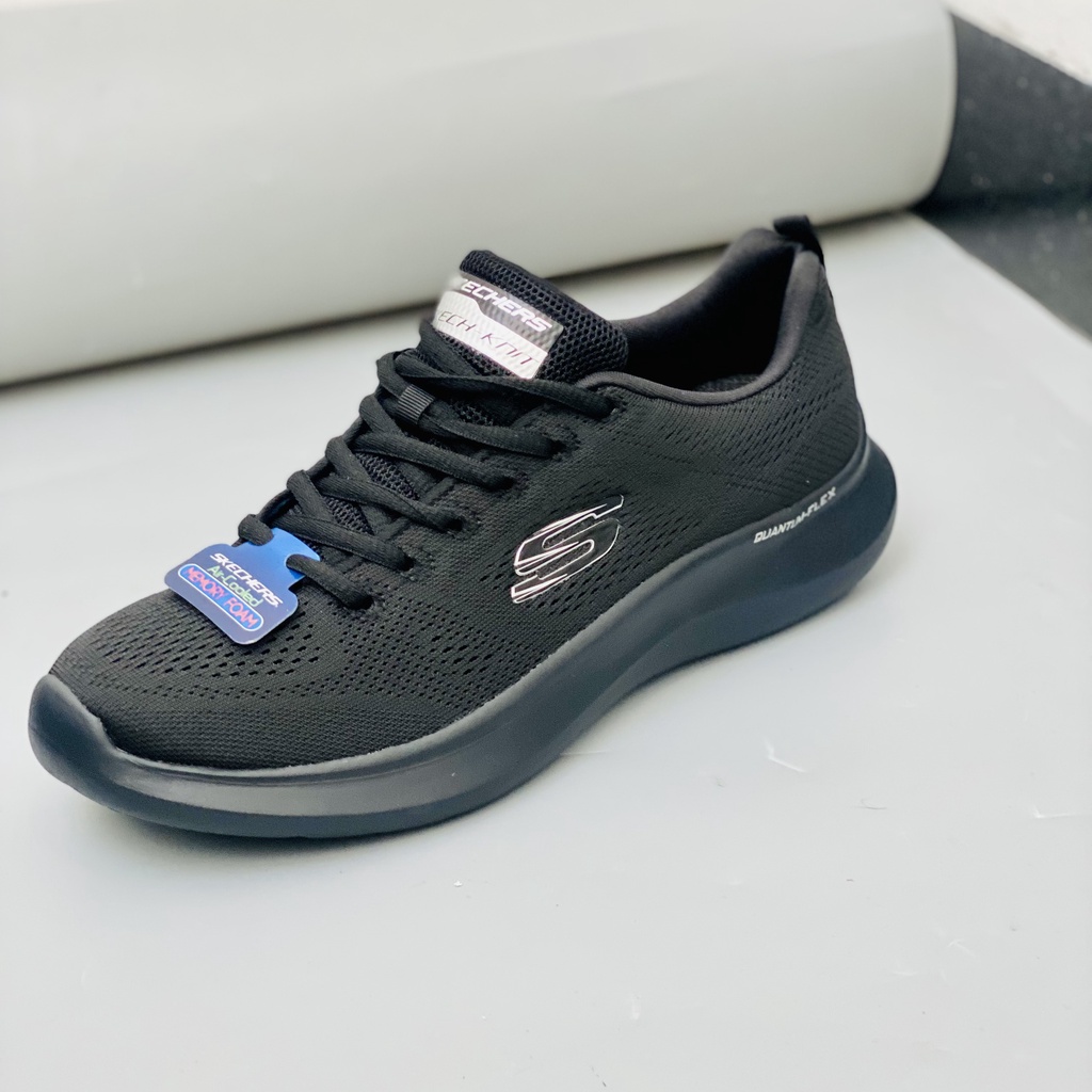 Giày thể thao nam màu đen full black skechers quantumflex 52387