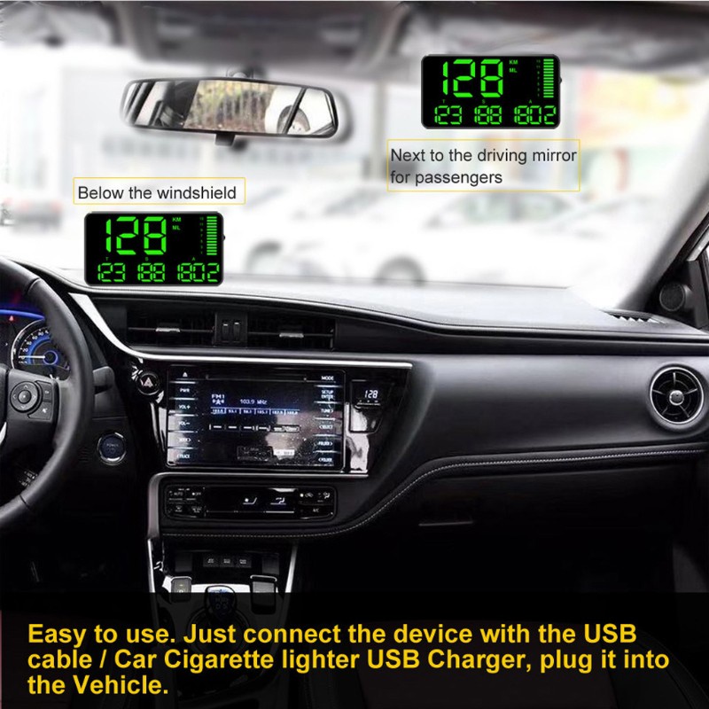 [qxx] C90 Car HUD Head Up Display GPS Speedometer Speed Display KM/H MPH For Car