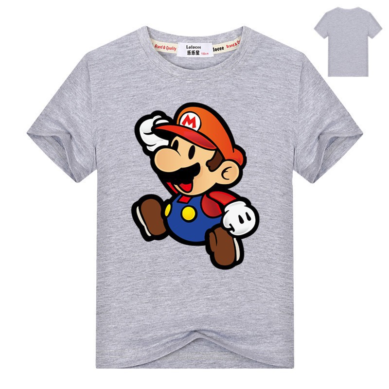 Áo thun in hình anh em Super Mario-quần áo cotton mùa hè cho bé trai-trẻ em tay áo ngắn phim hoạt hình t