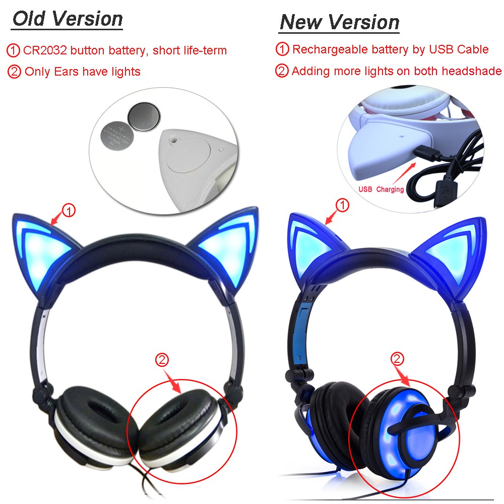 Tai nghe chơi game chất lượng cao với thiết kế hình tai mèo xinh xắn | BigBuy360 - bigbuy360.vn