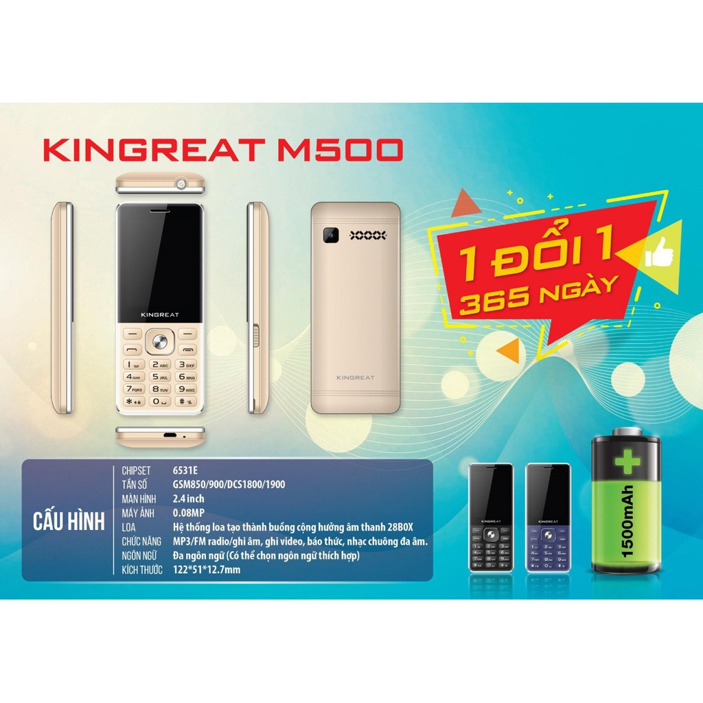 Điện thoại KINGREAT M500 - Hàng chính hãng