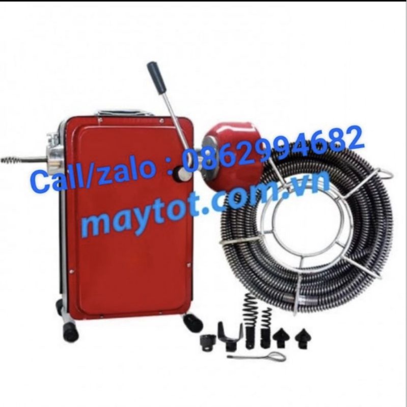 Máy Thông Tắc Cống lò xo GQ-100A công suất 900w kèm dây phi8 và phi 16 +6 đầu thông