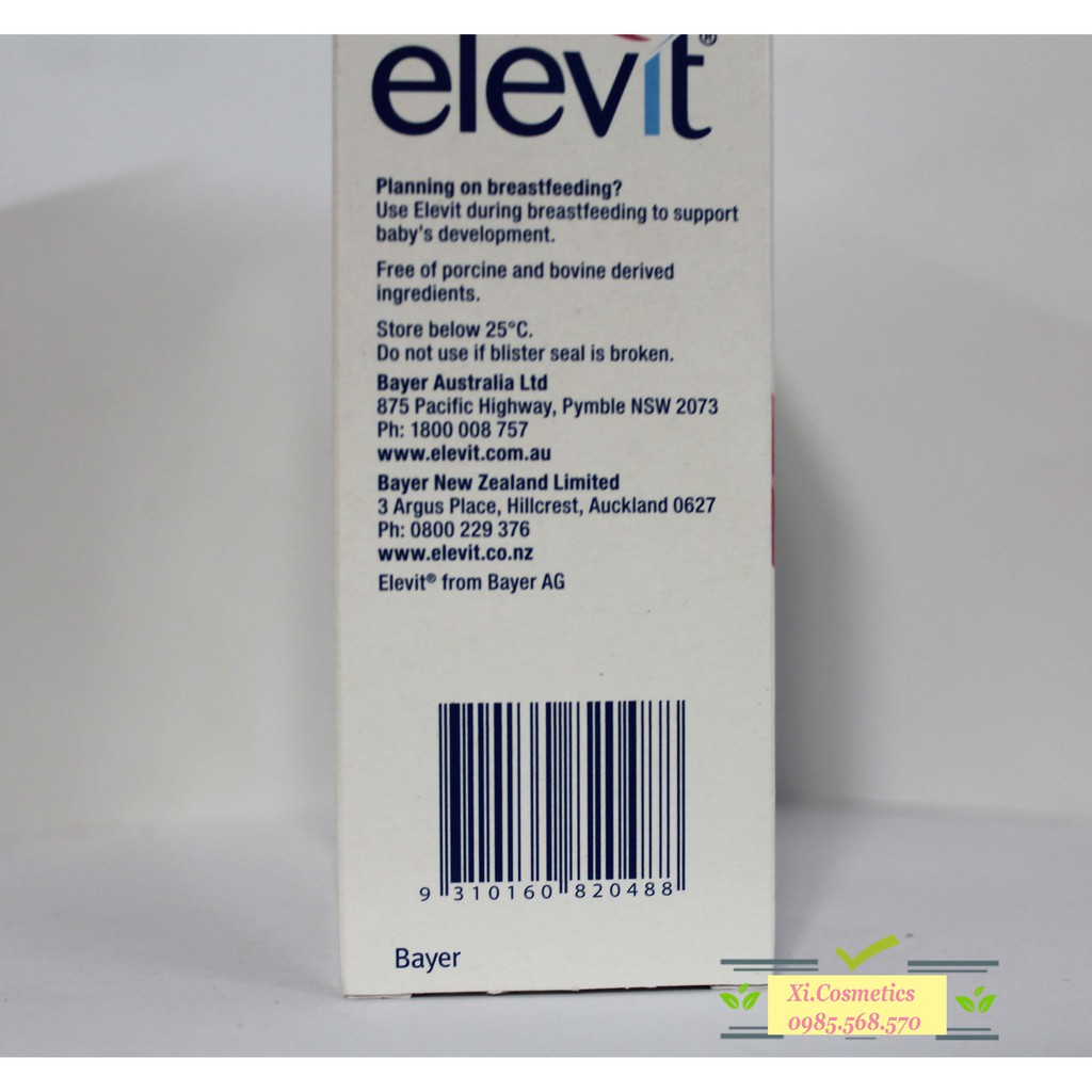 Vitamin Tổng Hợp Elevit Cho Bà Bầu 30 viên - 100 Viên