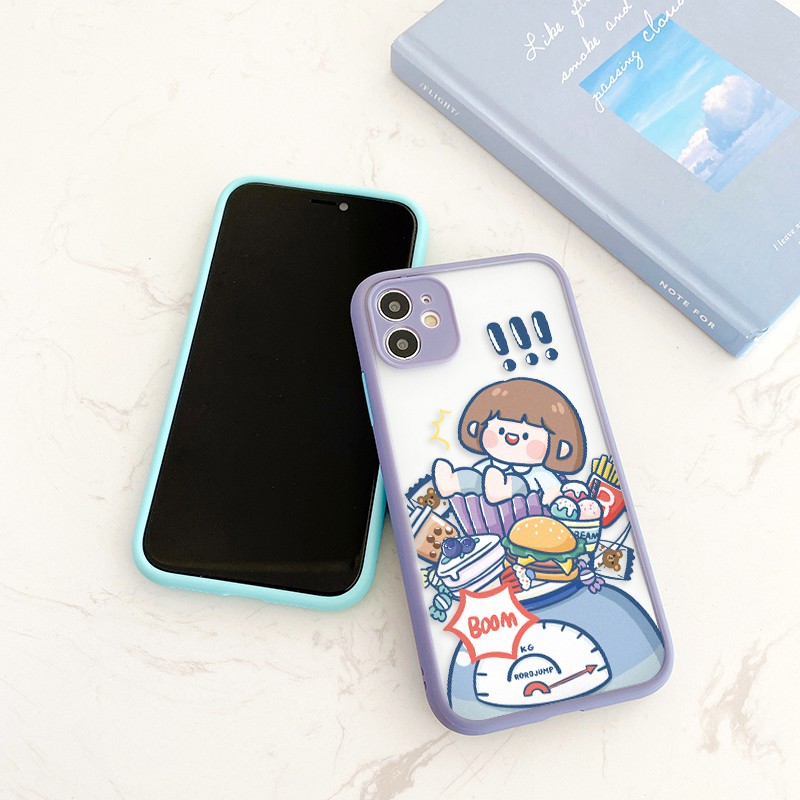 Ốp lưng iphone Roro Snack nhám viền nổi cong 5/5s/6/6plus/6s/6splus/7/7plus/8/8plus/x/xr/xs/11/12/pro/max/plus/promax | BigBuy360 - bigbuy360.vn