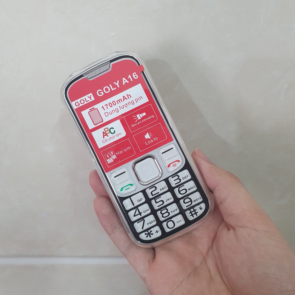 Điện thoại dành cho người già Goly A16  tặng kèm ốp lưng - Phím to - Loa to - Hàng chính hãng