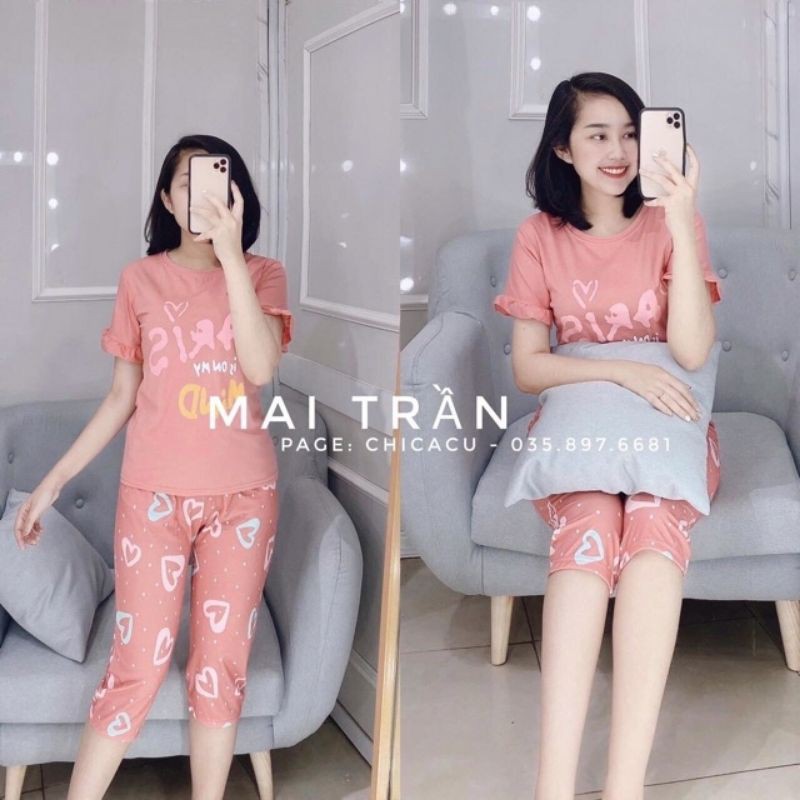 bộ đồ mặc nhà cotton co dãn