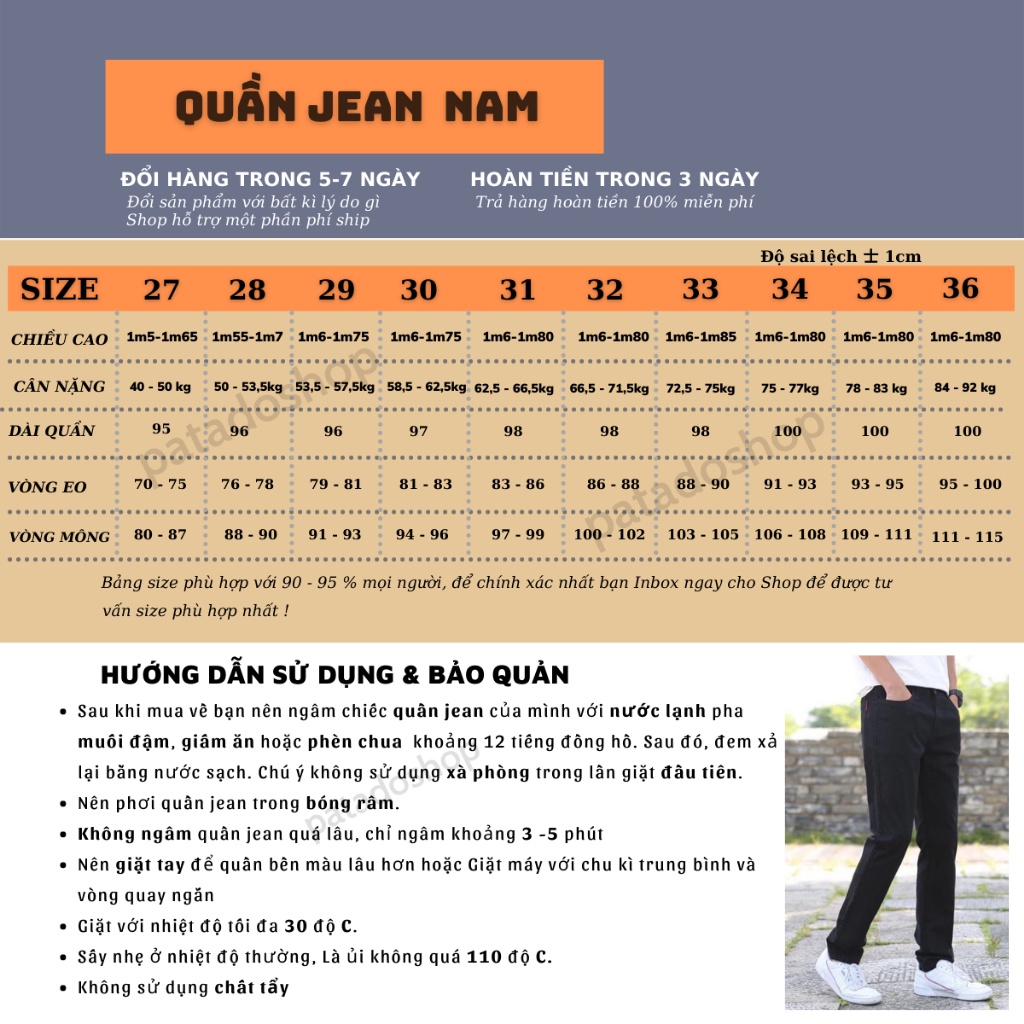 Quần jean bò nam dáng baggy ống suông rộng phong cách bụi style hàn quốc