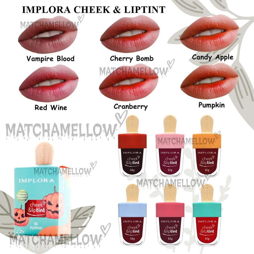 (hàng Mới Về) Son Tint Màu Matcha Implora Chất Lượng Cao