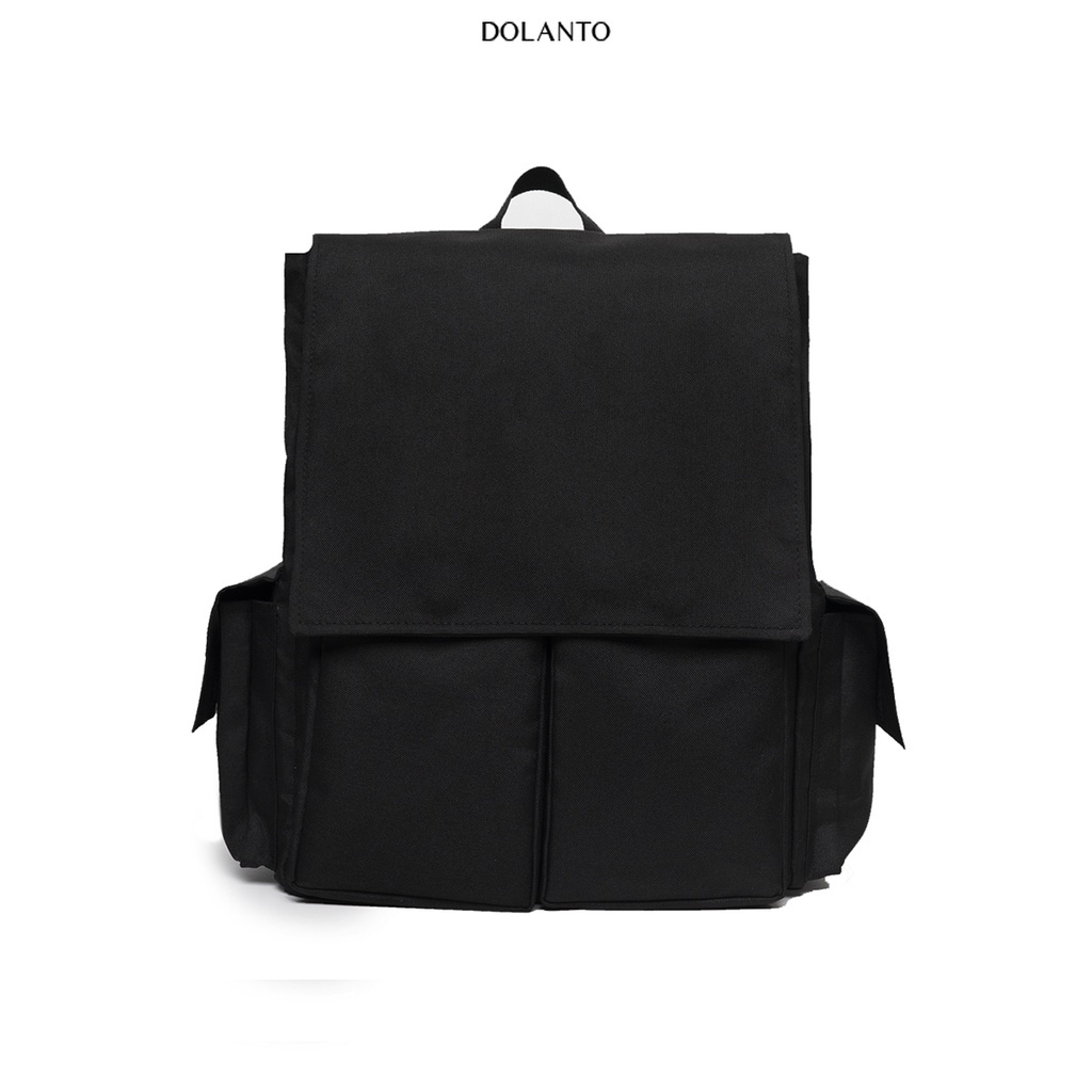 Balo Đi Học HIT Chống Nước Cao Cấp Thời Trang Rẻ Đẹp Nhẹ Vải Canvas Đen Đựng Laptop Đi Chơi Du Lịch Nam Nữ DOLANTO - Hàn