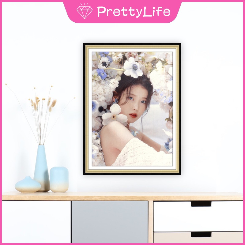 Bộ Tranh Đính Đá 5D Tự Làm Hình Ca Sĩ Hàn Quốc IU 30x40cm / 40x50cm