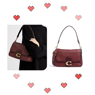 TNS-Túi đeo vai da mềm Soft tabby shoulder bag-đỏ mận