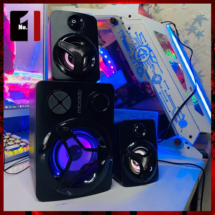 Loa Máy Tính Bluetooth Mini Để Bàn 2.1 Led RGB MICROLAB U210 Loa Vi Tính Gaming Âm Thanh Hay Bass Lớn Có Dây