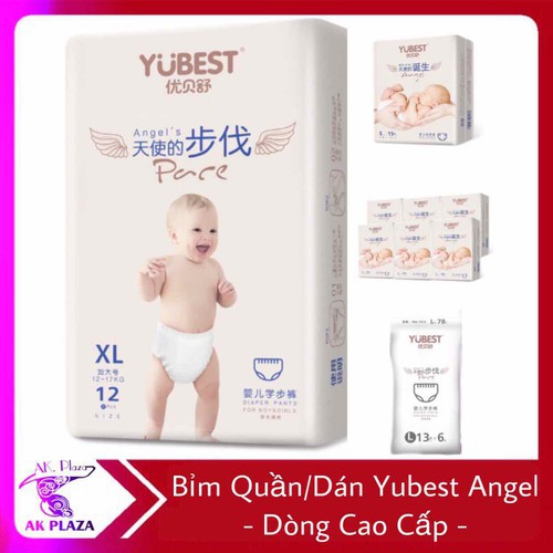 [HCM] Tã/ Bỉm Yubest angel quần / dán Size S90 / M84 / L78 / XL72 / XXL66 / XXXL66