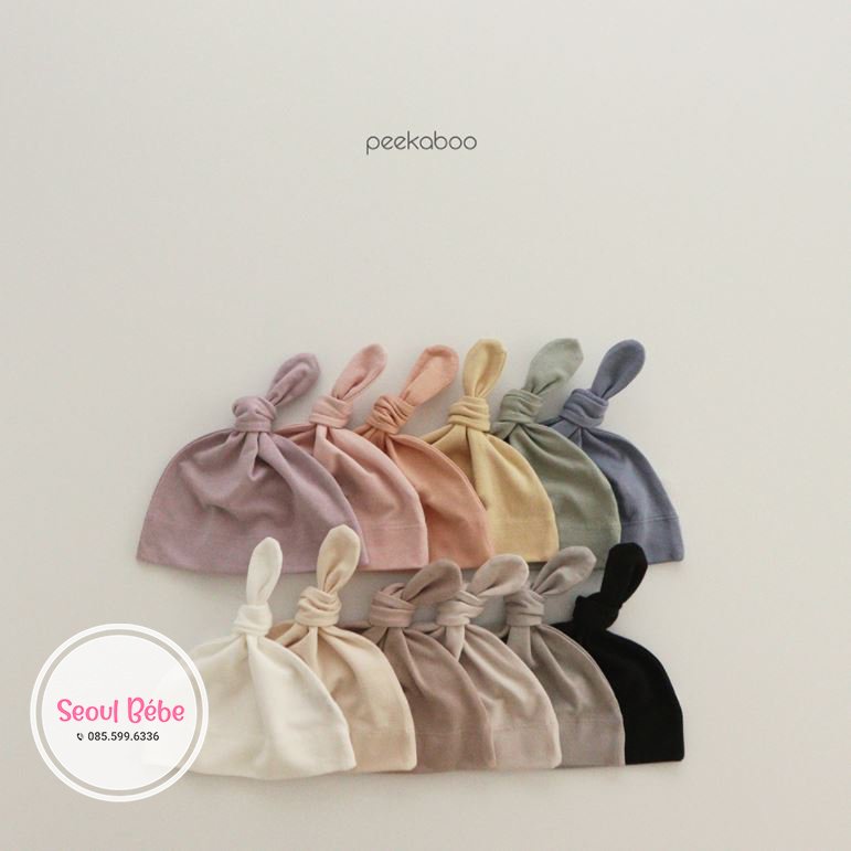 Mũ thắt/nơ bộ dài trơn bodysuit Modal bst Peekaboo made in Korea